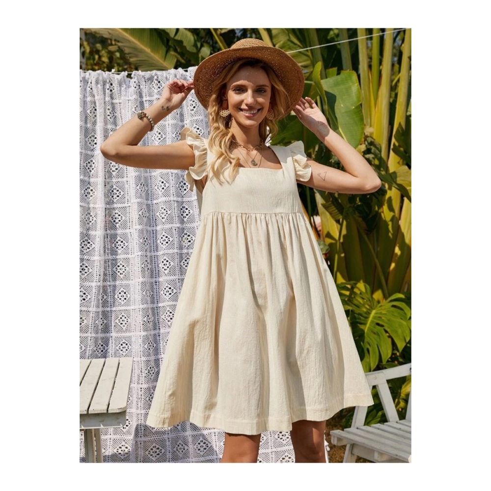 Ruffle Trim Babydoll Dress Size: M